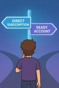 مقایسه خرید اشتراک مستقیم یا خرید اکانت آماده؟